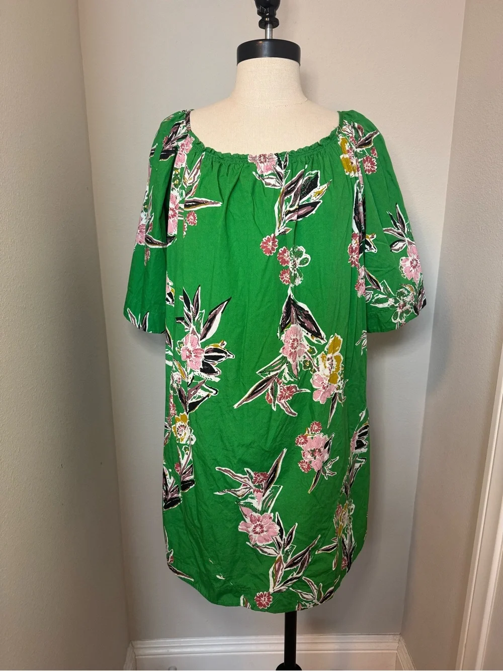 Free People Jodie Printed Tunic in Green Gardenia Combo